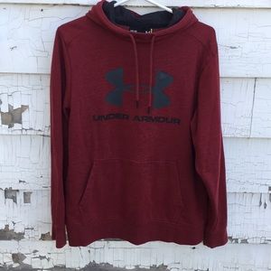 Under Amour Hoodie/Sweatshirt- Red-Maroon